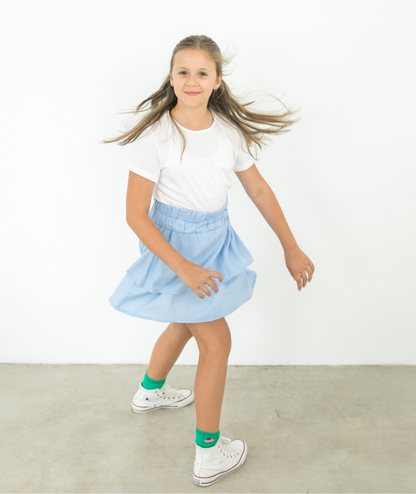 Sherbert Amy Layered Skirt Light Blue Front View