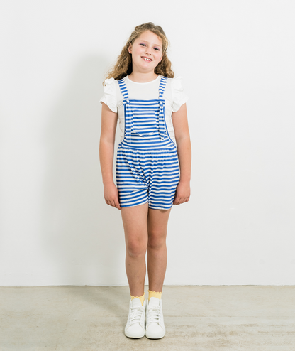 Sherbert Ava Jumpsuit Blue and White Stripe Front View