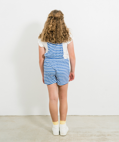 Sherbert Ava Jumpsuit Blue and White Stripe Back View